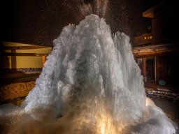 Ice formations at the parish pond in Pfarrwerfen - Salzburg - Austria