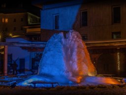 Ice formations at the parish pond in Pfarrwerfen - Salzburg - Austria